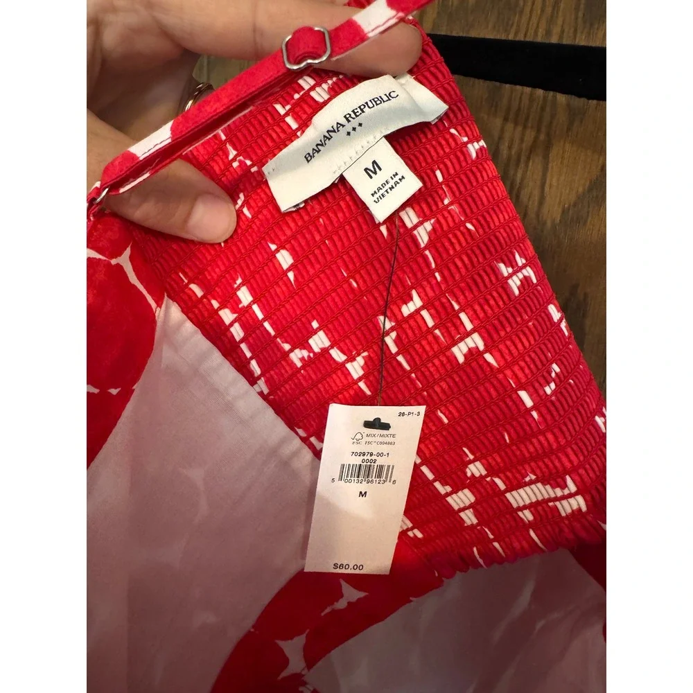 Banana Republic Red White Polka Dot 2 Piece Set Skirt Small Crop Top Medium NWT